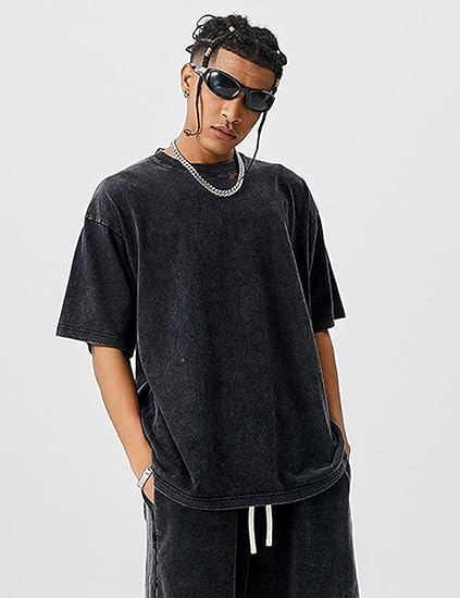 Vintage Acid Wash Crew Neck Oversized Short Sleeve T-Shirt