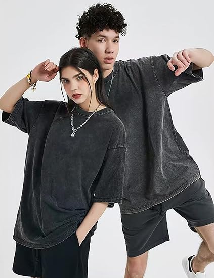 Vintage Acid Wash Crew Neck Oversized Short Sleeve T-Shirt