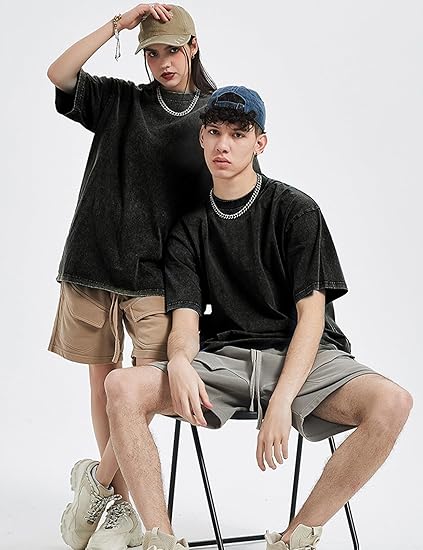 Vintage Acid Wash Crew Neck Oversized Short Sleeve T-Shirt