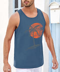 Men’s Graphic Printed Stretch Sleeveless Gym Tank Top